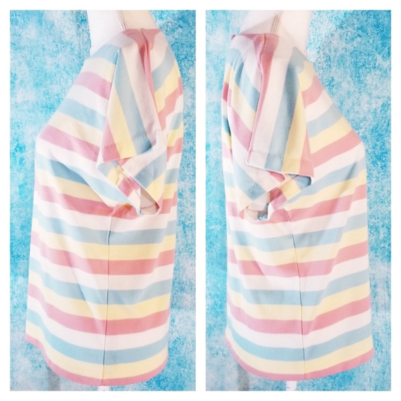 VTG 80s Career Guild Pastel Striped Dolman Top - Picture 13 of 14